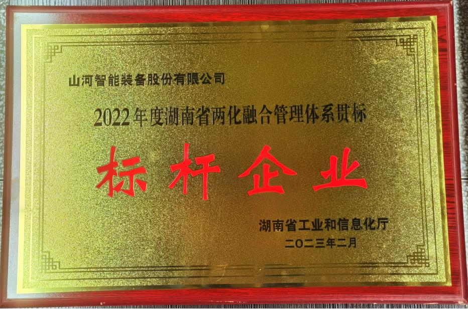 点赞！beat365官网获评2022年度湖南省两化融合管理体系贯标标杆企业